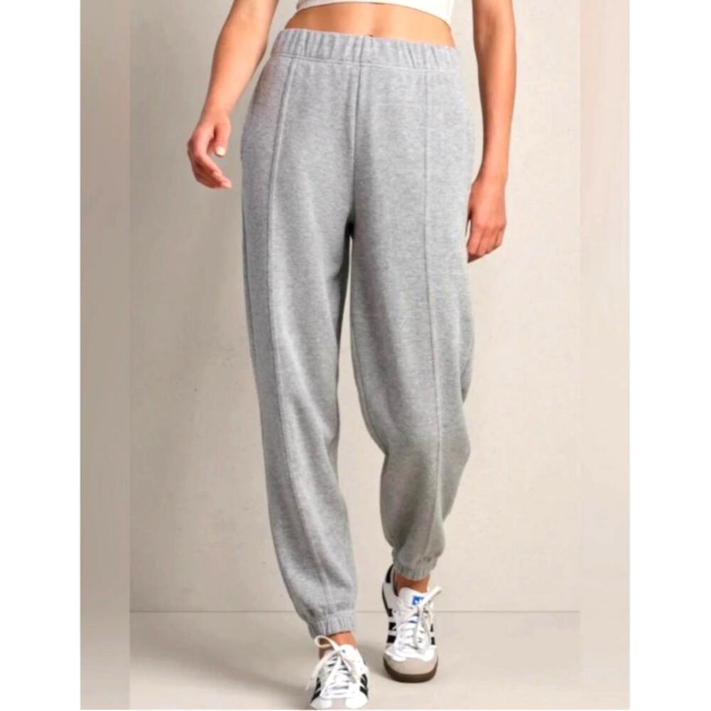 RHONE Joggers Women's Signature Ribbed Size Large Heathered Gray Casual Lounge